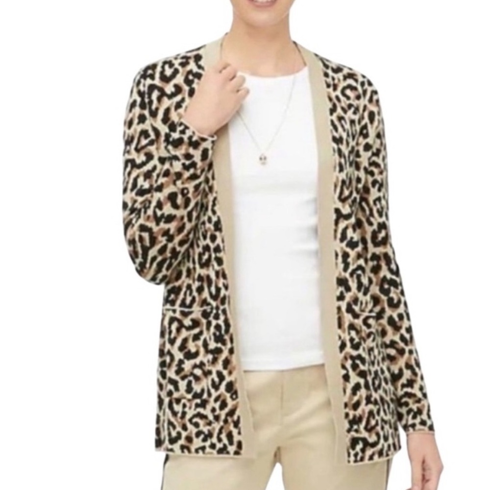 Open front leopard print cardigan